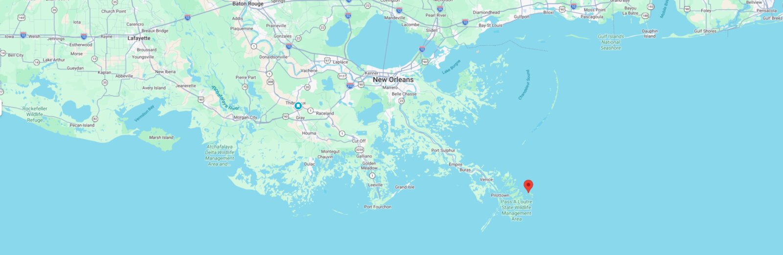 Louisiana Gulf Coast — Crimson Pipeline location near Houma